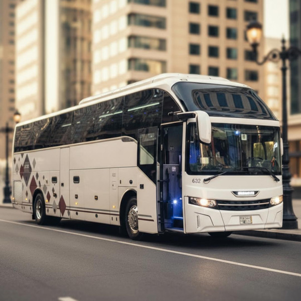 مؤسسة هدا الشام للنقل تقدم خدمات نقل آمنة وفاخرة لأداء مناسك الحج والعمرة والسياحة - توصيل من مطار جدة إلى مكة  -باصات BONLUCK